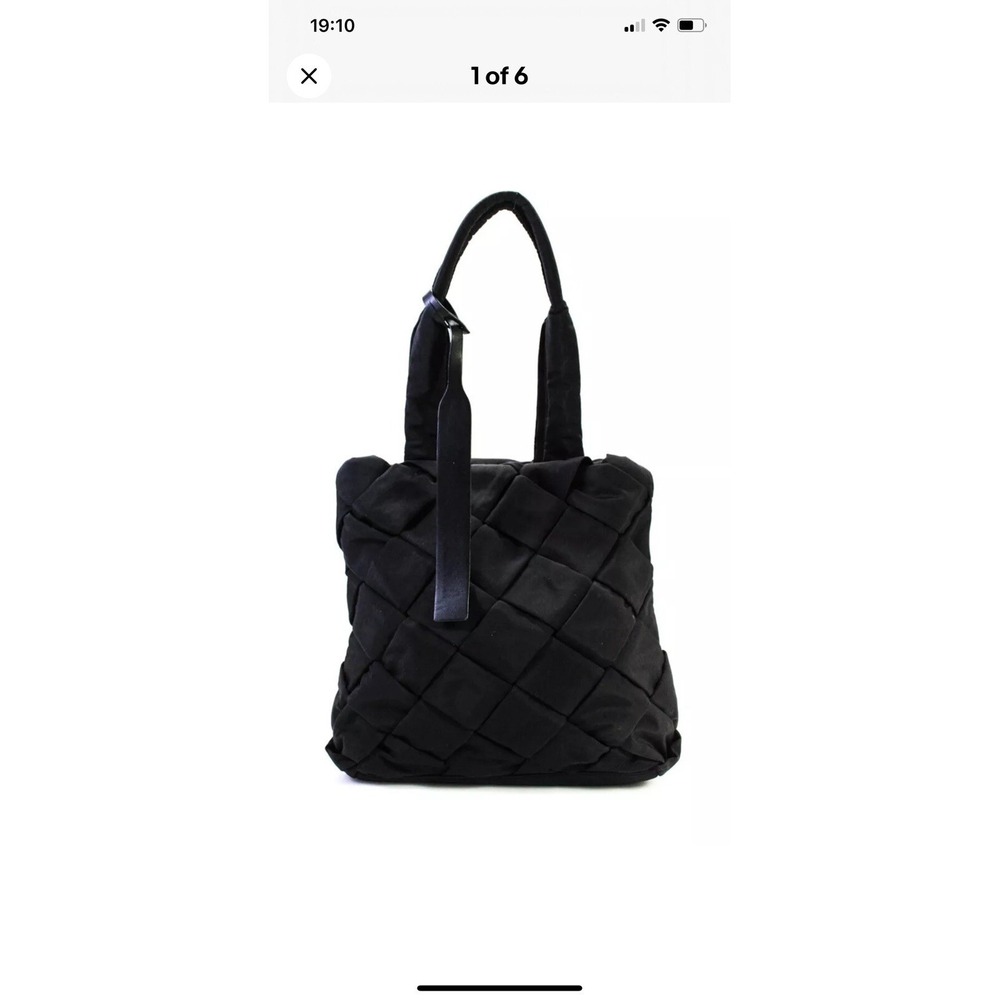 JASON WU Black Nylon Woven Tote Bag‎